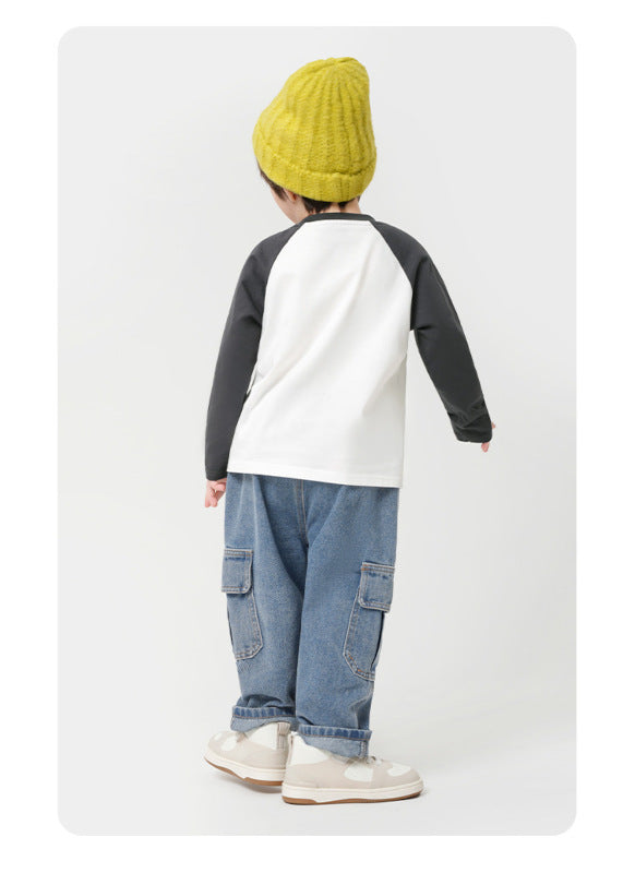 Pantalon Cargo en Jean pour Garçon - Taille Élastique