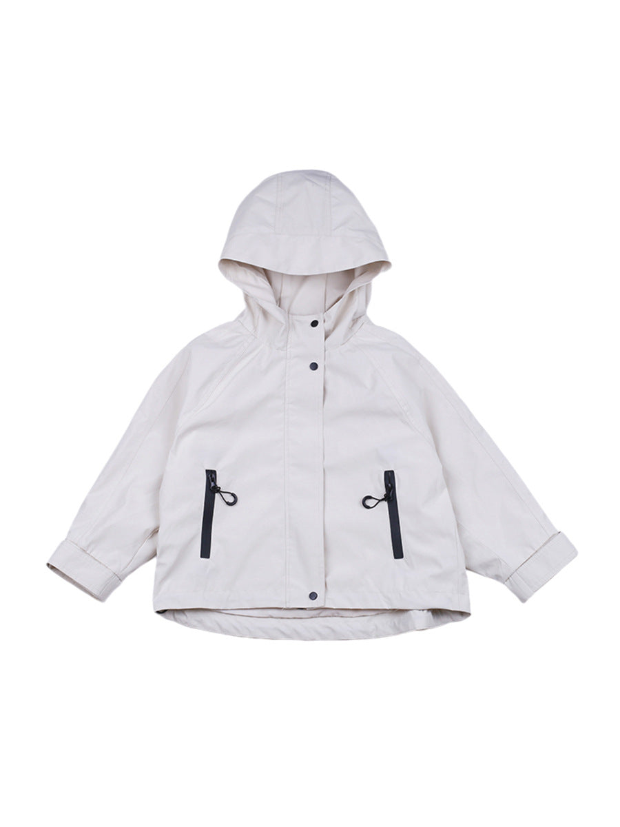 Veste coupe-vent imperméable enfant – Capuche, poches zippées