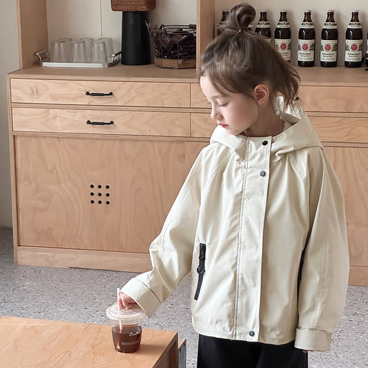Veste coupe-vent imperméable enfant – Capuche, poches zippées