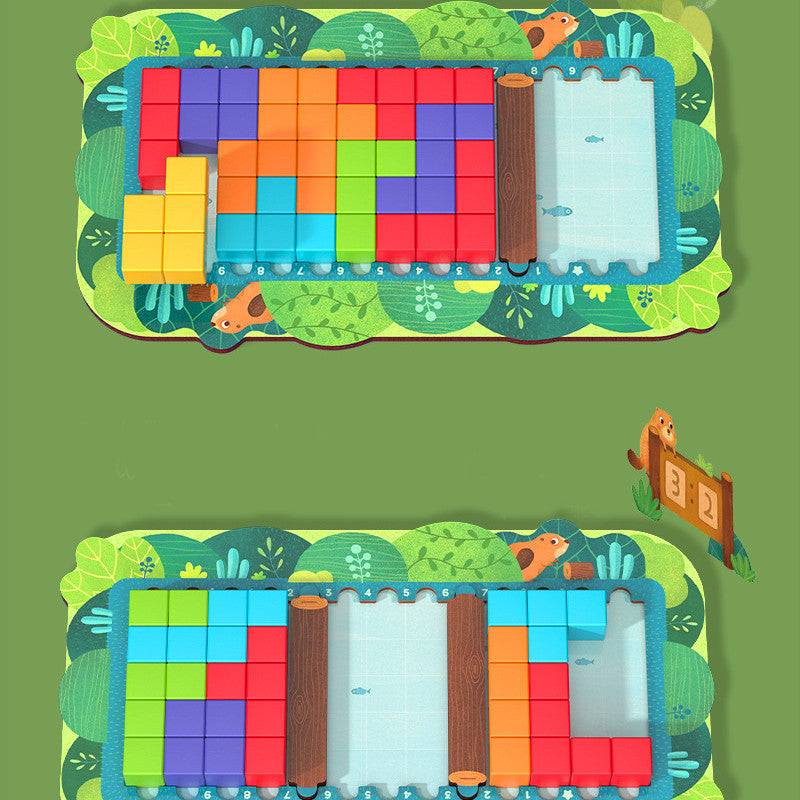 Cube "cinq en un" theme aventure dans la jungle éducatif pour enfant