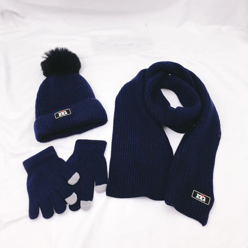Ensemble bonnet écharpe gants en laine pour enfant