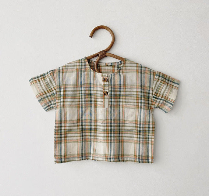 Conjunto de mono y camisa de bebé niño de estilo clásico
