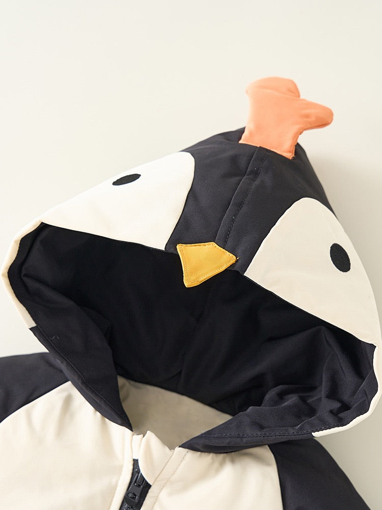 Doudoune Enfant Style Pingouin – Capuche, Imperméable et Coupe-Vent