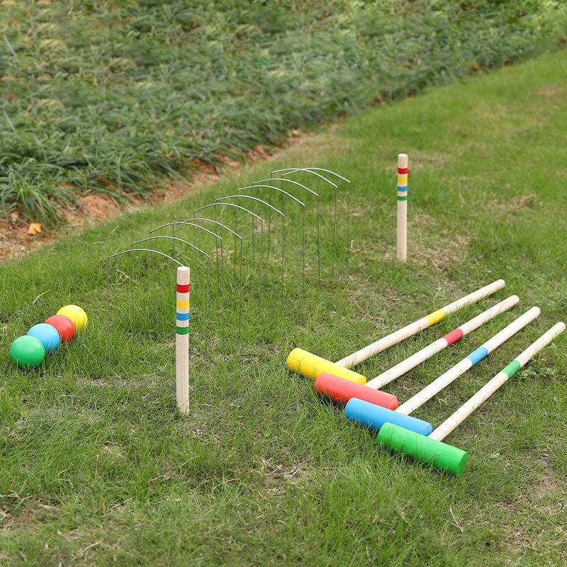 Jeu de croquet en bois coloré pour enfants