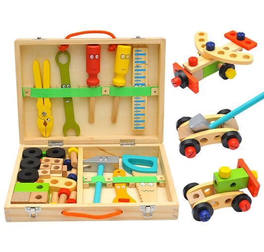 Malette du garagiste en bois coloré