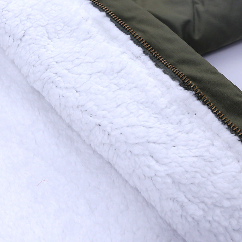 Parka infantil con capucha de pelo de invierno