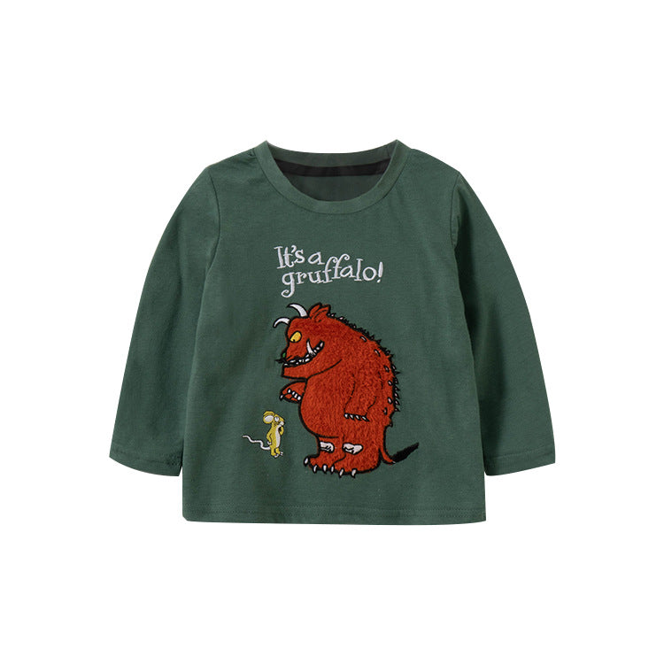 Camiseta de manga larga para niños Gruffalo con bordado