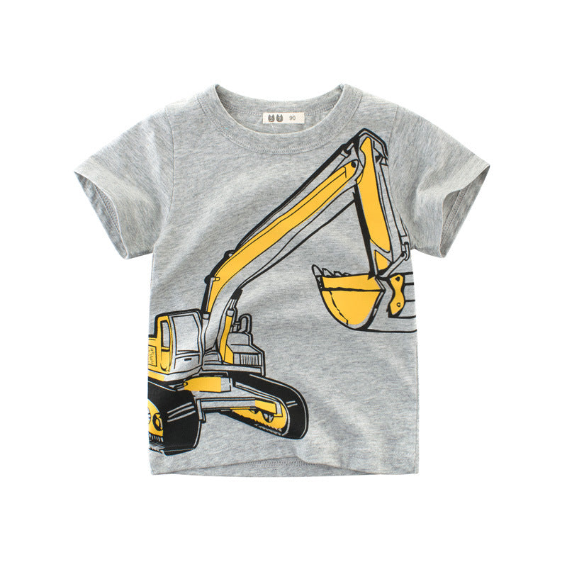 Kurzarm-T-Shirt für Jungen mit Gabelstapler-Aufdruck