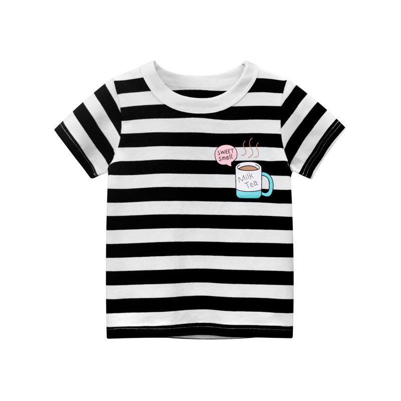 T-shirt rayé à manches courtes pour garçon