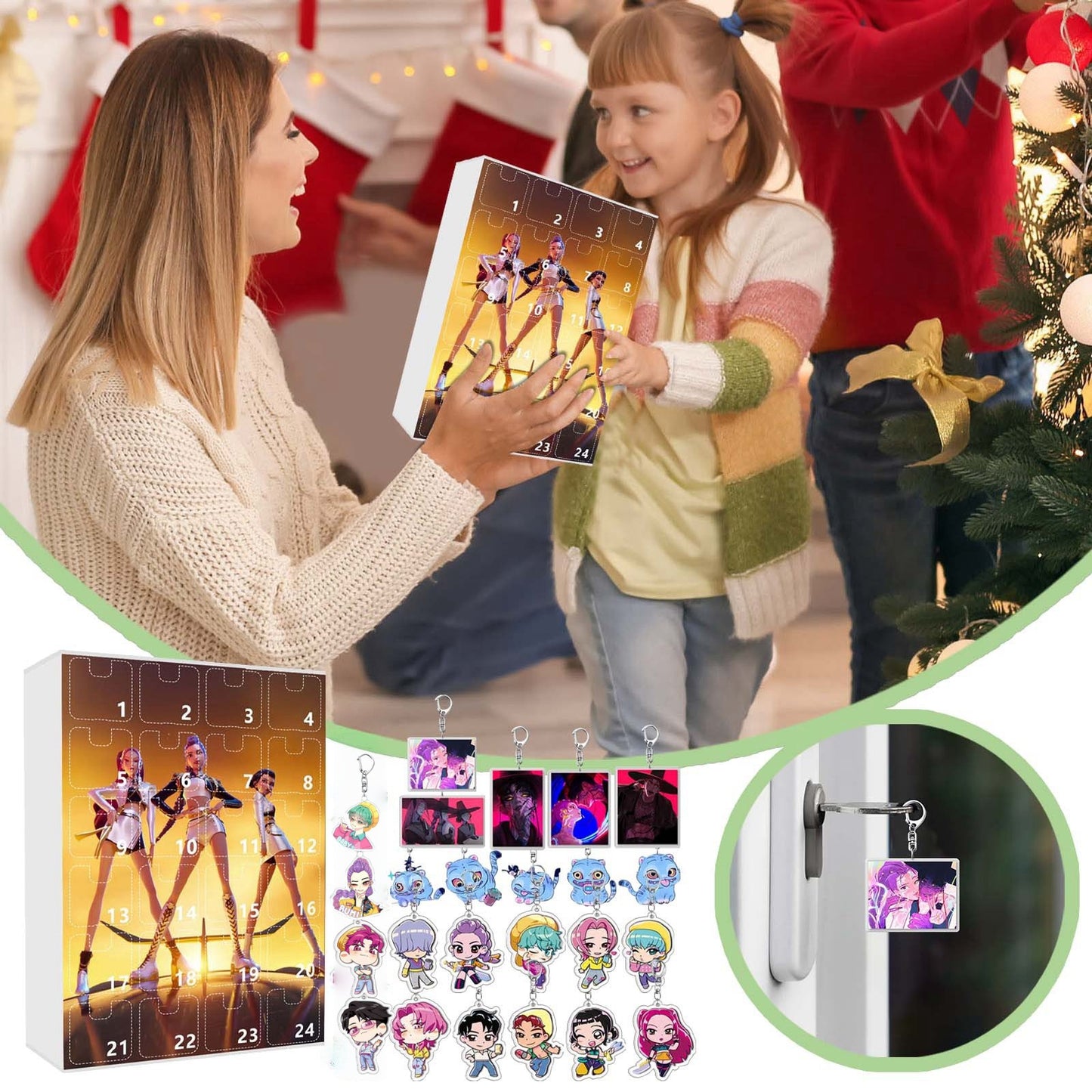 Calendrier de l’Avent K-pop Demon Hunters – Édition Limitée avec Porte-clés